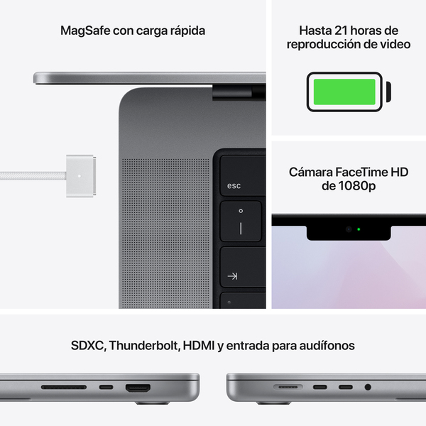 Apple MacBook Pro 16 (Late 2021 / Apple Silicon M1 Pro 10-core / 16 GB / 1 TB SSD / Space Gray) - Imagen 2